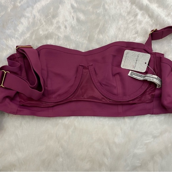 NWT Free People Naomi long lined bra in Dried Rose. - Picture 9 of 9